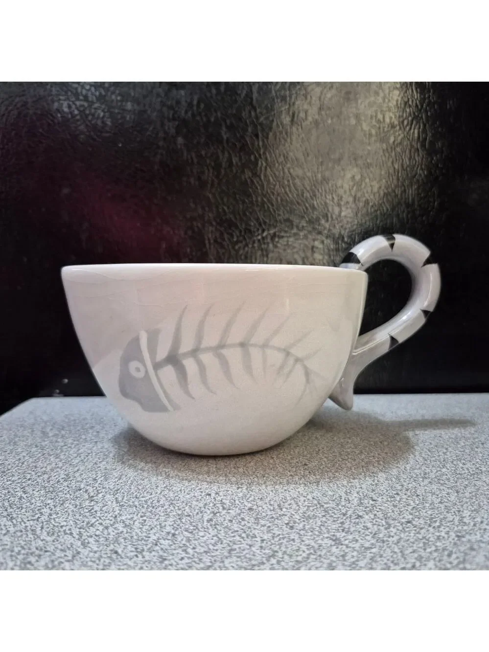 Pier 1 White and Black Cat Themed Mug, One Size